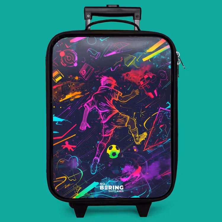 Children's suitcase - Street soccer in space colors — 4