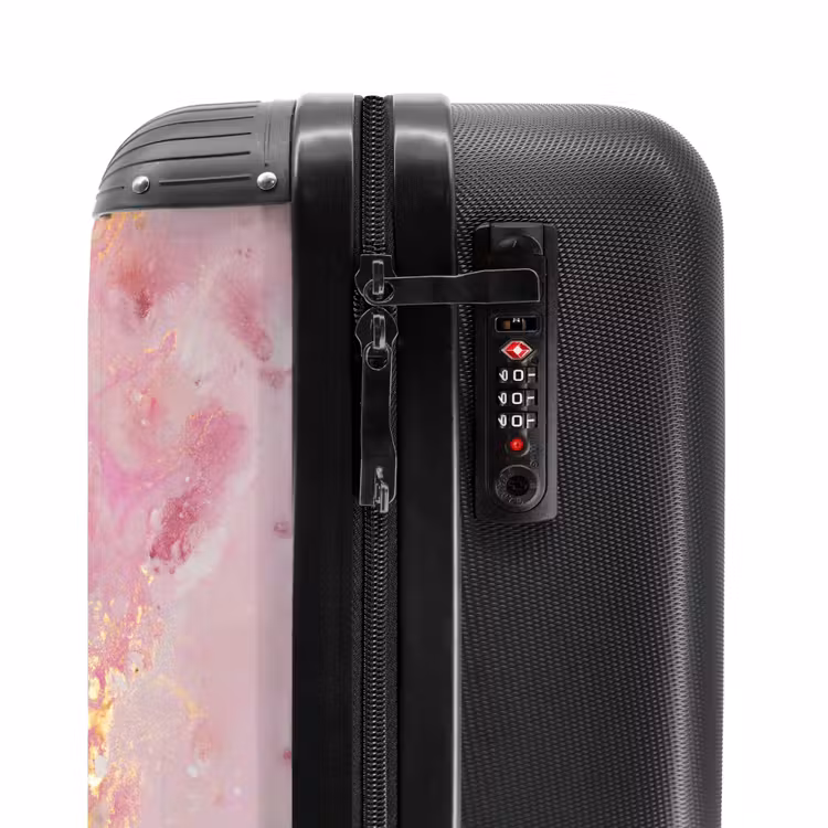 Suitcase - Pink marble with golden lines — 3