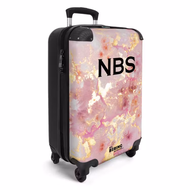 Suitcase - Pink marble with golden lines — 4