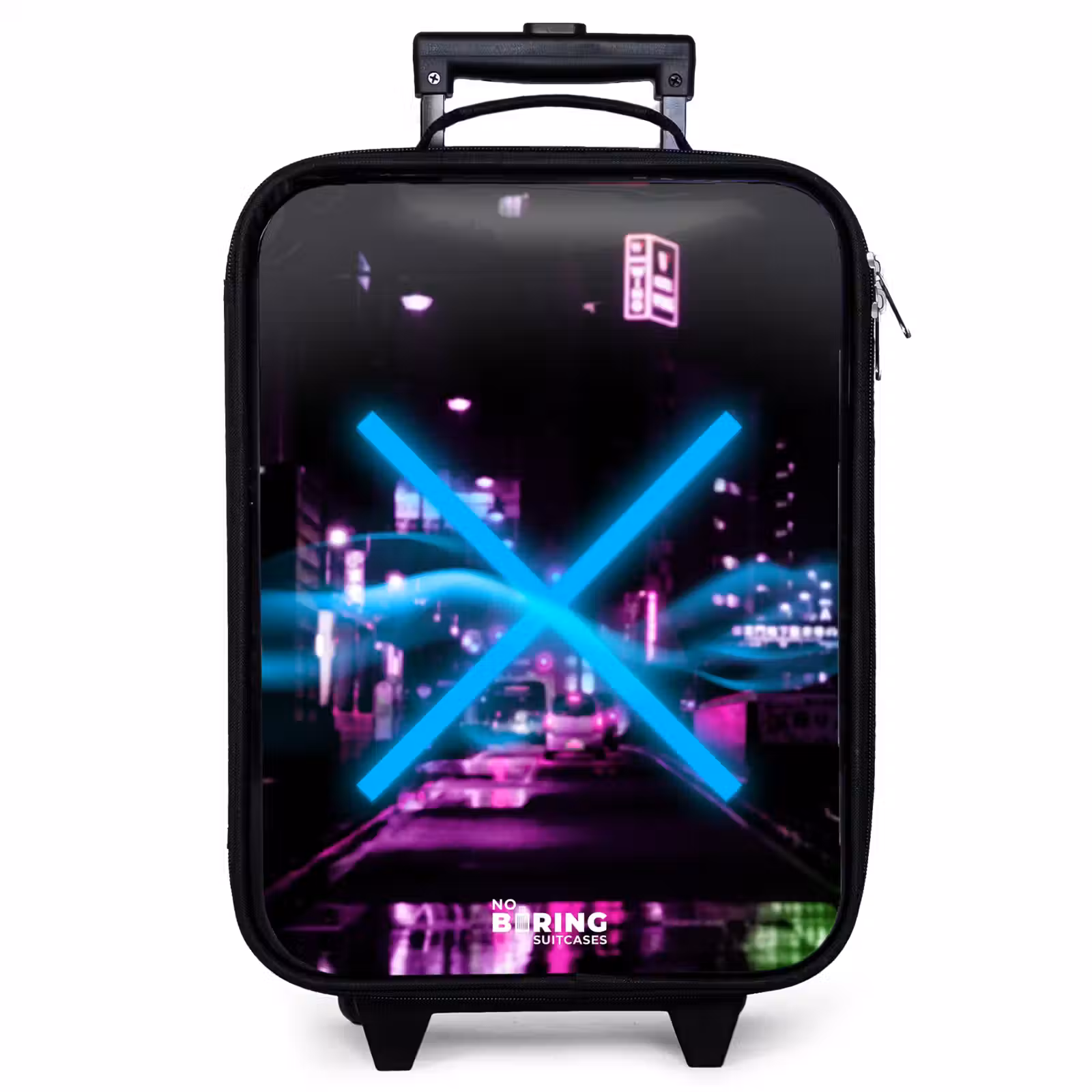 Children's suitcase - Bright blue cross over a nighttime street — 1