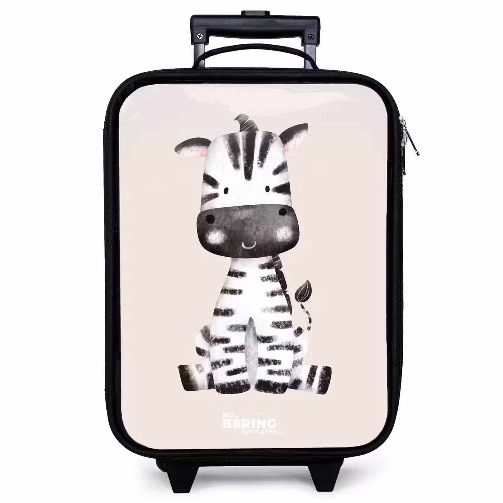 Children's suitcase - Zebra portrait drawing with beige background — 1