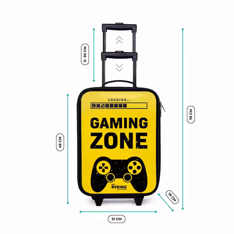 Children's suitcase - Black and yellow with gaming zone — 3