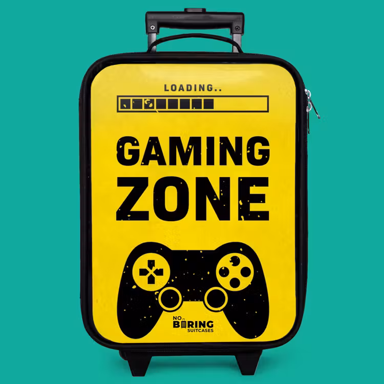 Children's suitcase - Black and yellow with gaming zone — 4