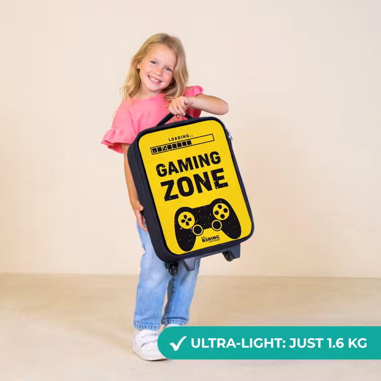 Children's suitcase - Black and yellow with gaming zone — 5