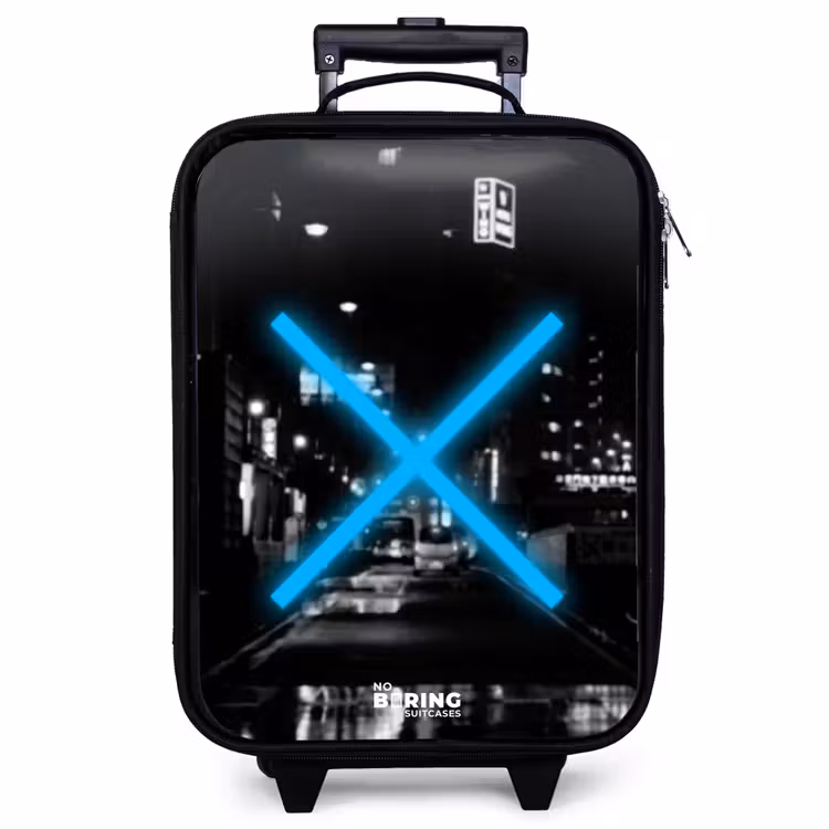 Children's suitcase - Bright blue cross in a night scene — 1