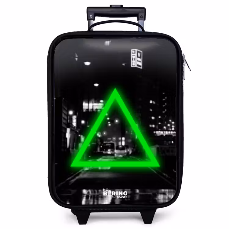 Children's suitcase - Bright green triangle — 1
