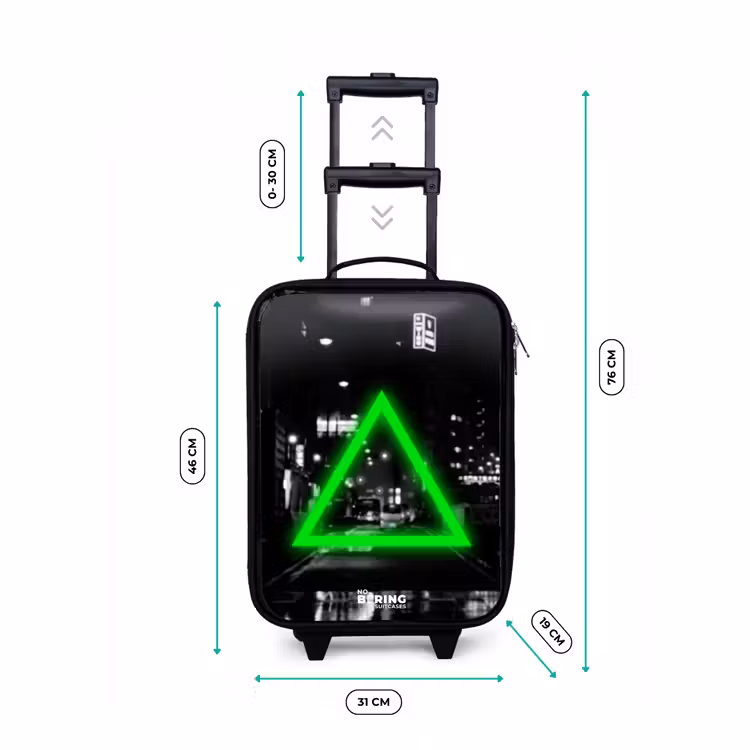 Children's suitcase - Bright green triangle — 3