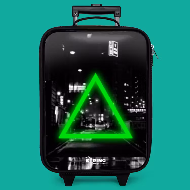 Children's suitcase - Bright green triangle — 4
