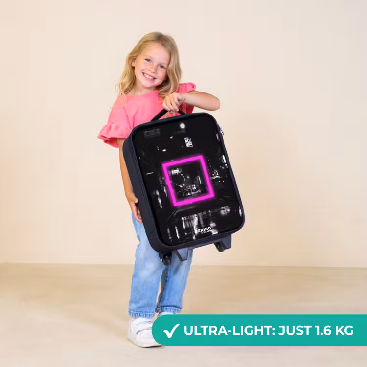 Children's suitcase - Bright pink square with backlit background — 5