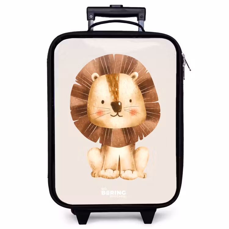 Children's suitcase - Lion illustration with beige background — 1