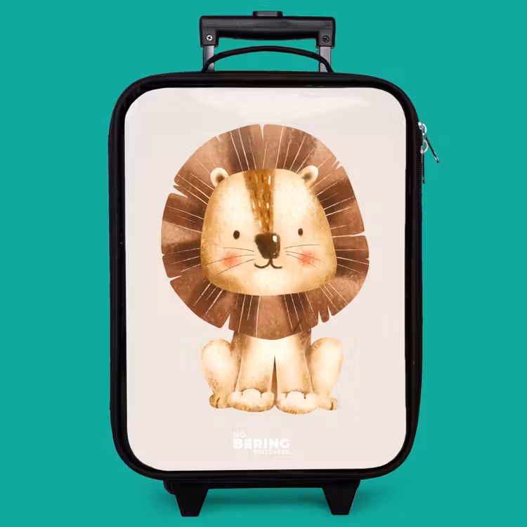 Children's suitcase - Lion illustration with beige background — 4