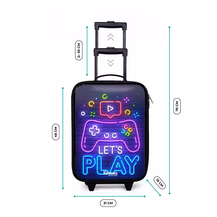 Children's suitcase - Neon controller against a brick wall — 3