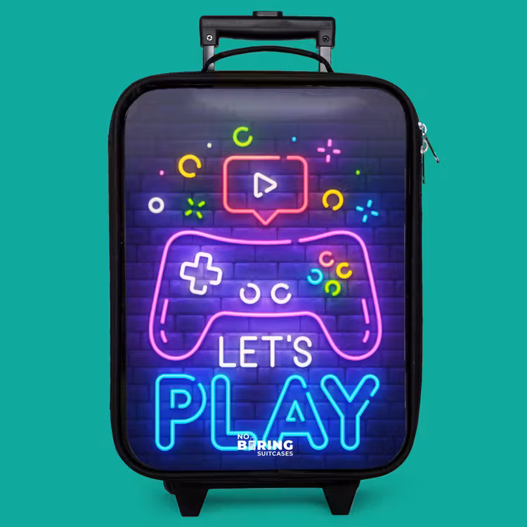 Children's suitcase - Neon controller against a brick wall — 4