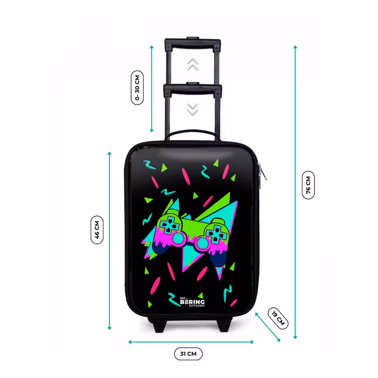 Children's suitcase - Neon controller on black — 3