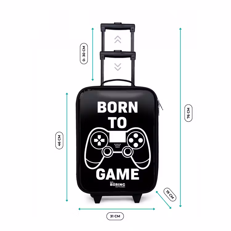 Children's suitcase - Qoute with controller in black and white — 3