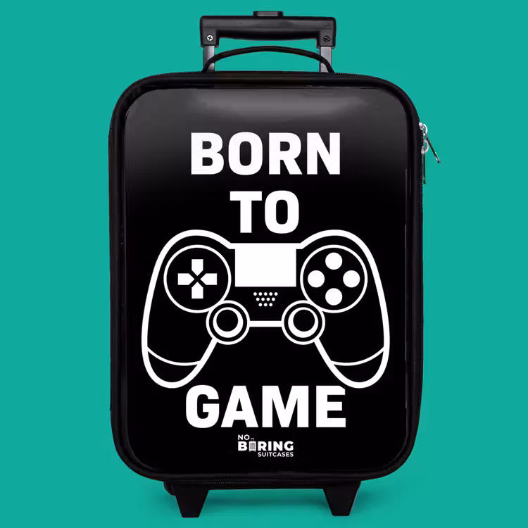 Children's suitcase - Qoute with controller in black and white — 4