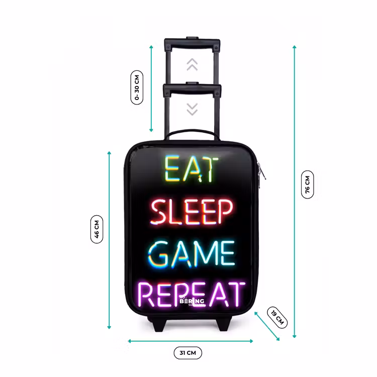 Children's suitcase - Qoute with neon lights — 3