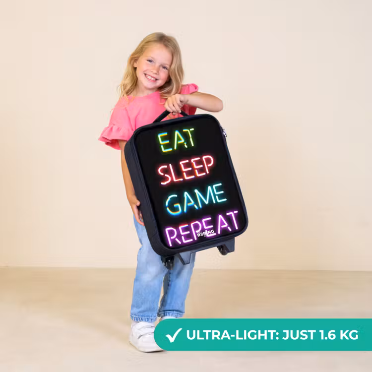 Children's suitcase - Qoute with neon lights — 5