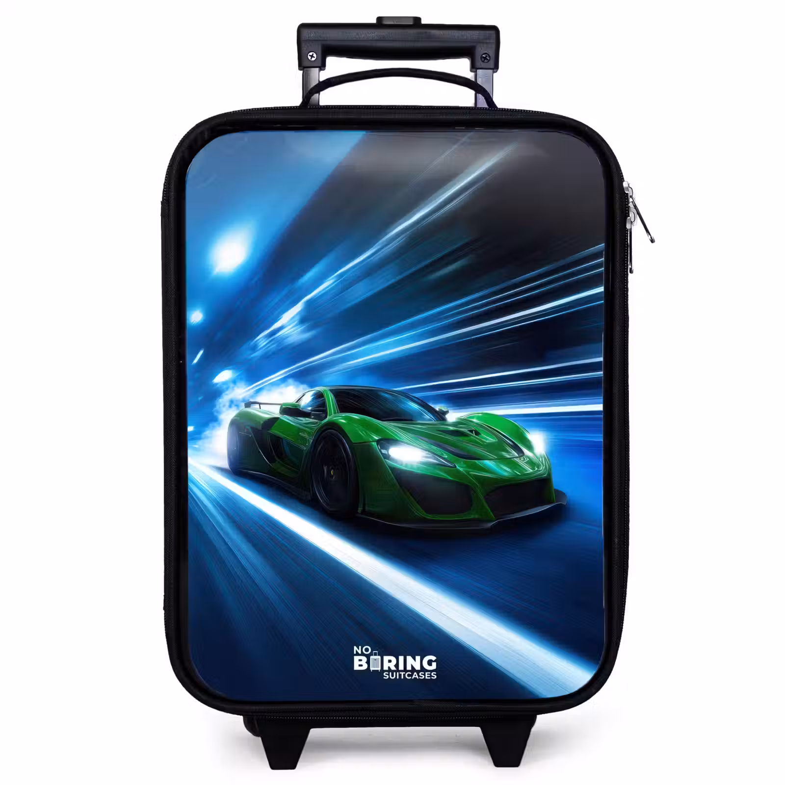 Children's suitcase - Green supercar flashes through neon lights — 1