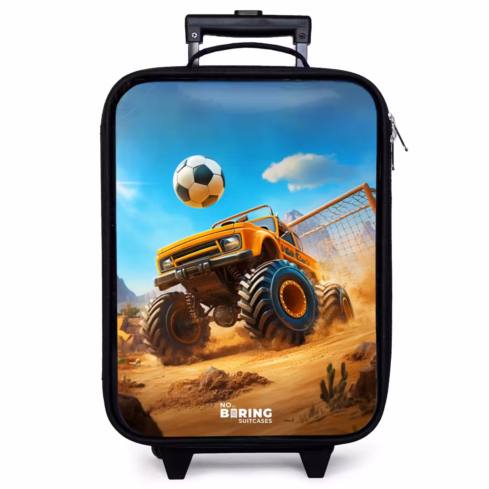 Children's suitcase - Monster truck scores goal in desert stadium — 1