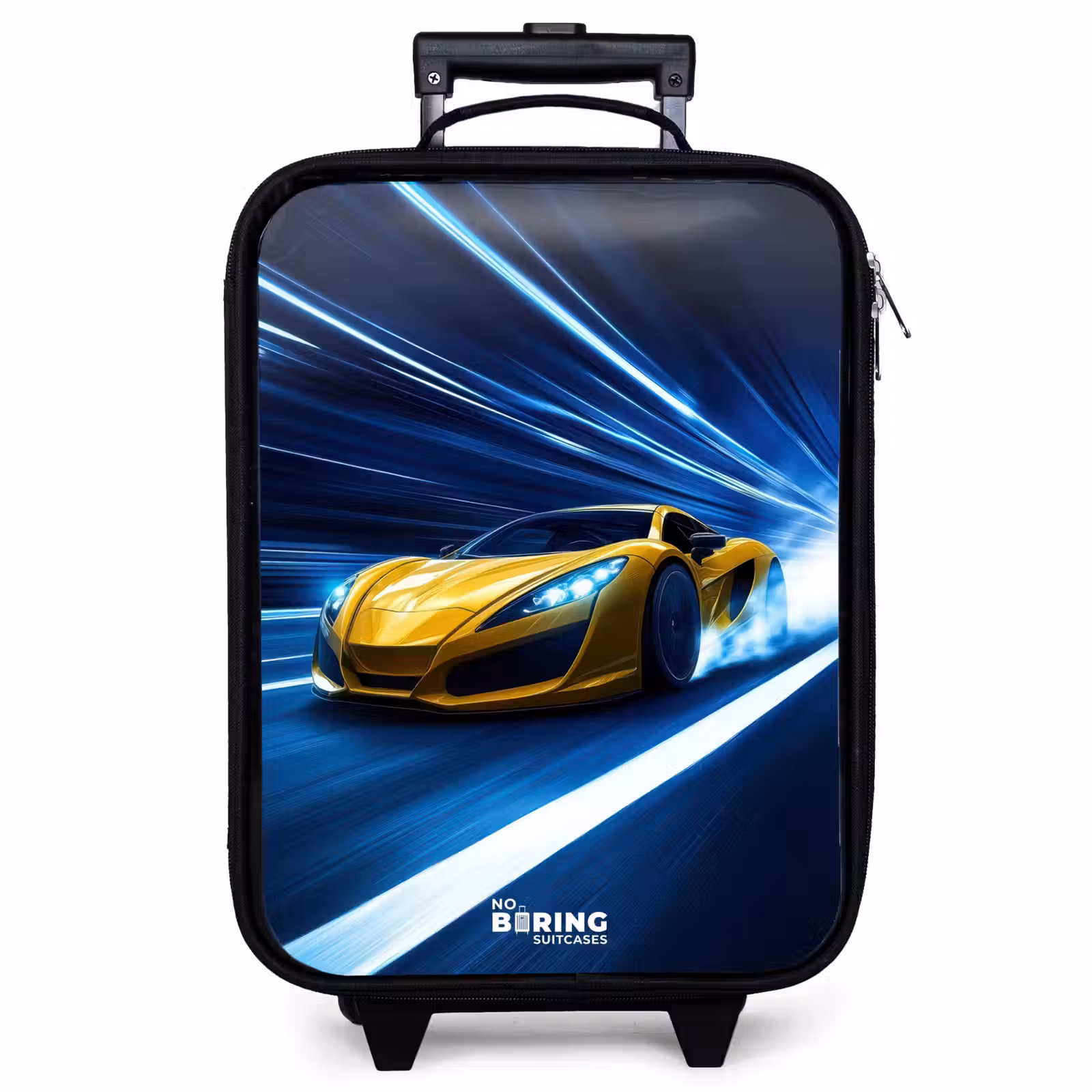 Children's suitcase - Yellow sports car in light tunnel of speed — 1