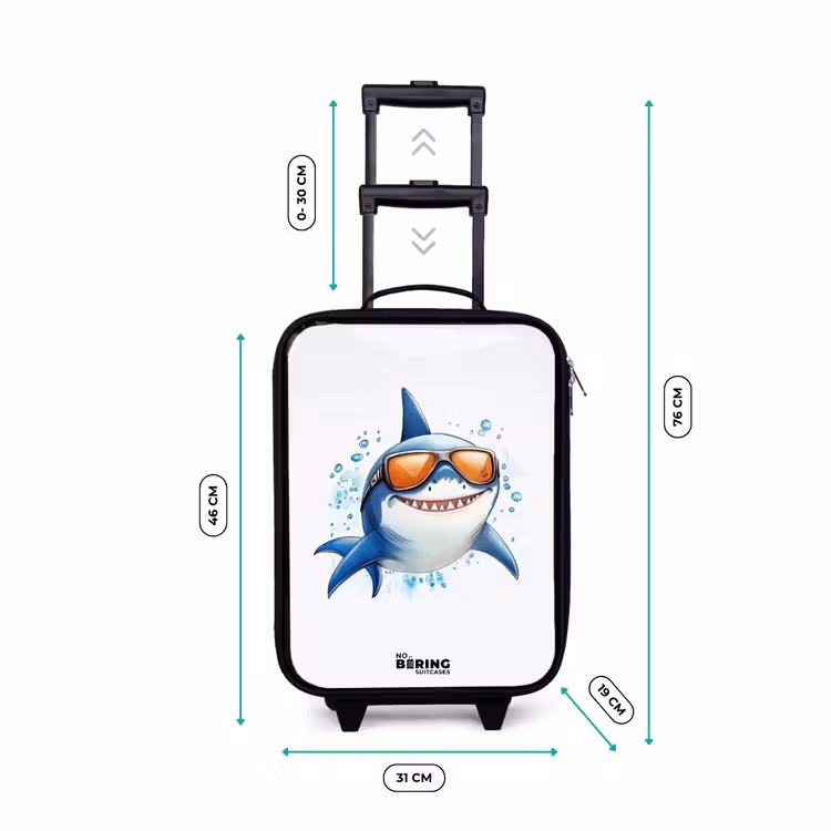 Children's suitcase - Cool shark with sunglasses in the water — 3