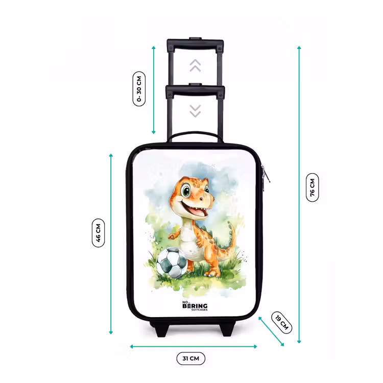 Children's suitcase - Dino with soccer in colorful field — 3