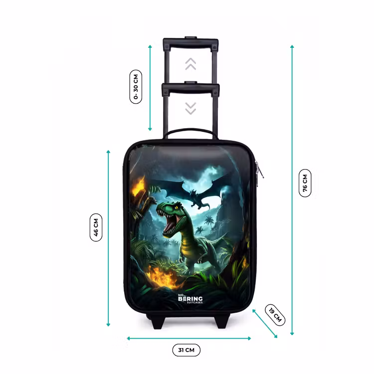 Children's suitcase - Dinosaur and dragon in fiery jungle valley — 3