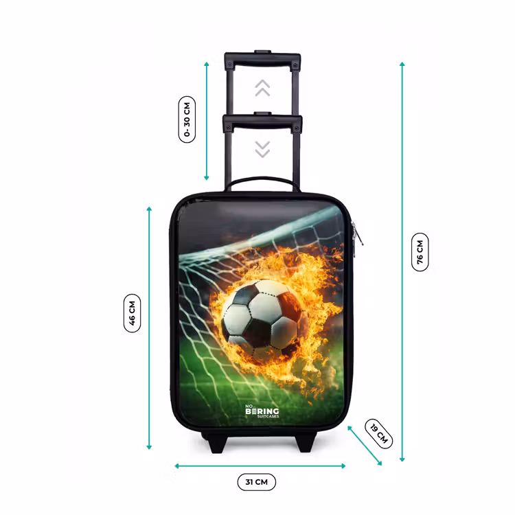 Children's suitcase - Fire soccer captured in goal net — 3