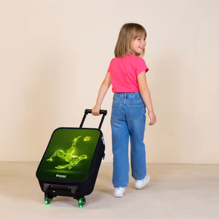 Children's suitcase - Green neon embrace in action — 2