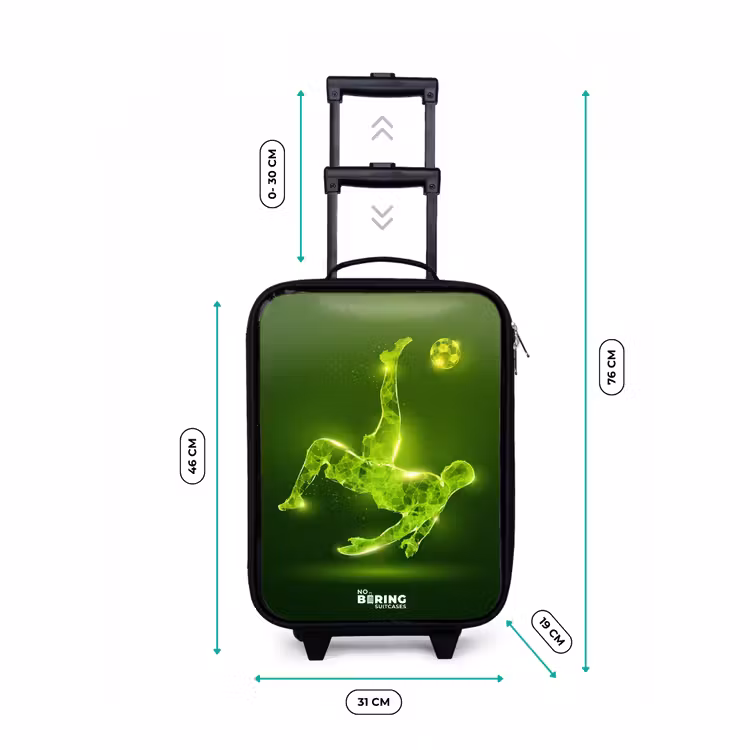 Children's suitcase - Green neon embrace in action — 3