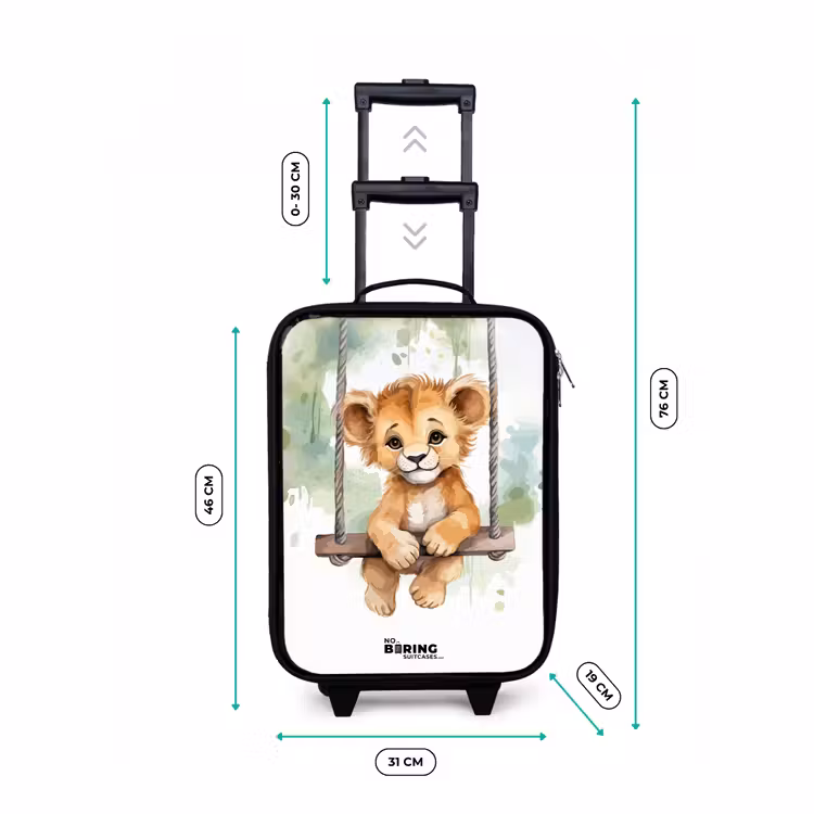 Children's suitcase - Lion cub with swing illustration — 3