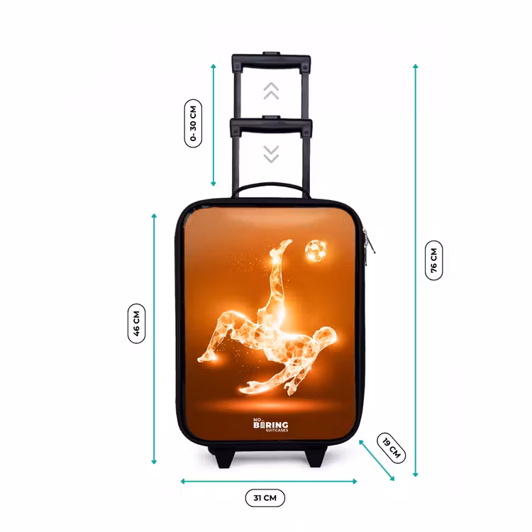 Children's suitcase - Orange light soccer player in floating moment — 3