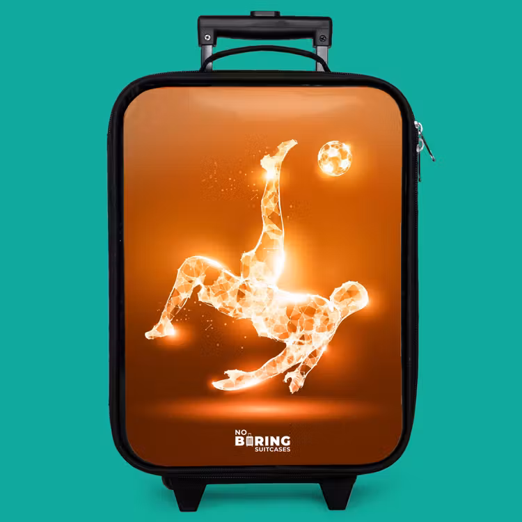 Children's suitcase - Orange light soccer player in floating moment — 4
