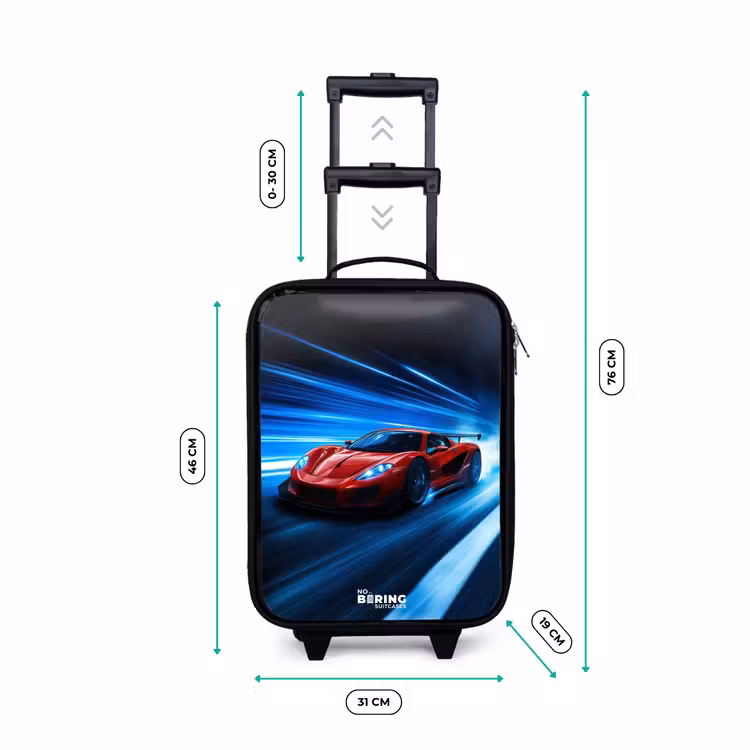 Children's suitcase - Red racing car in digital speed world — 3