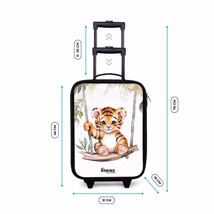 Children's suitcase - Rocking tiger cub watercolor drawing — 3