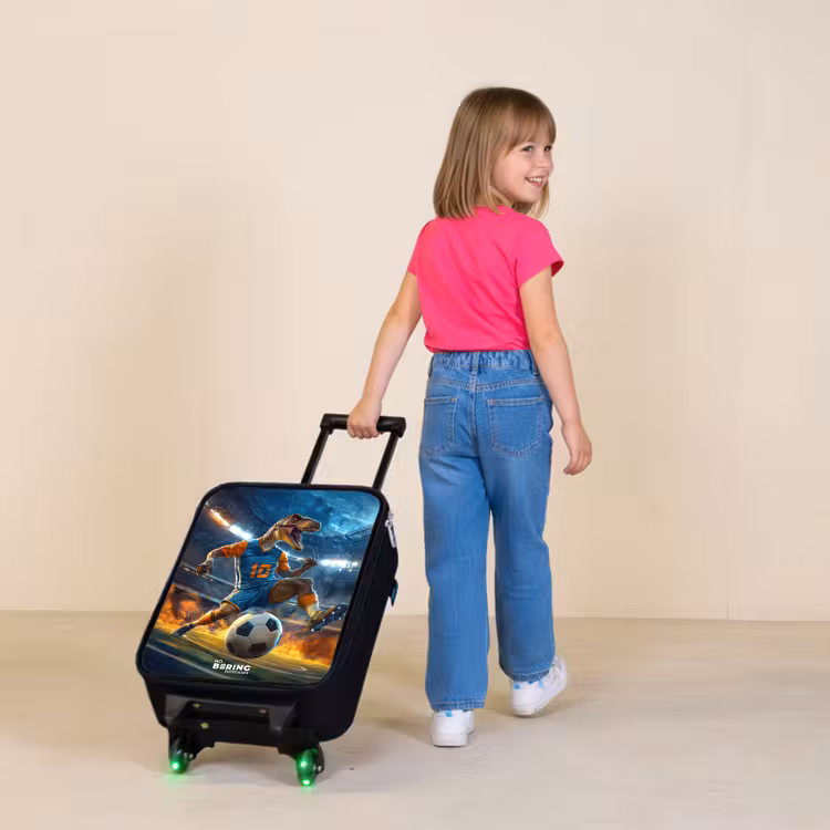 Children's suitcase - T-Rex as soccer player in full stadium — 2