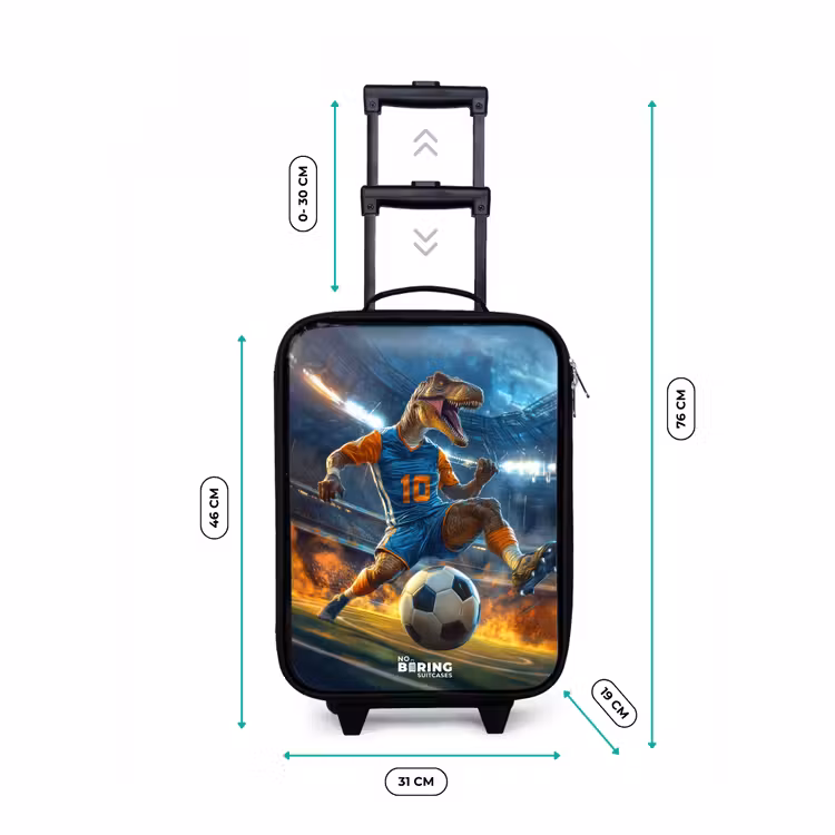 Children's suitcase - T-Rex as soccer player in full stadium — 3