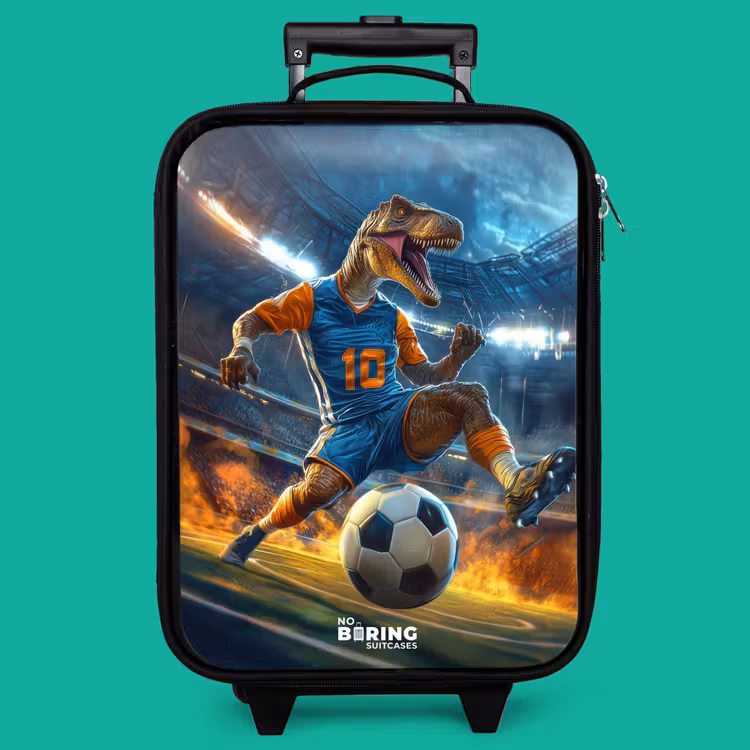 Children's suitcase - T-Rex as soccer player in full stadium — 4