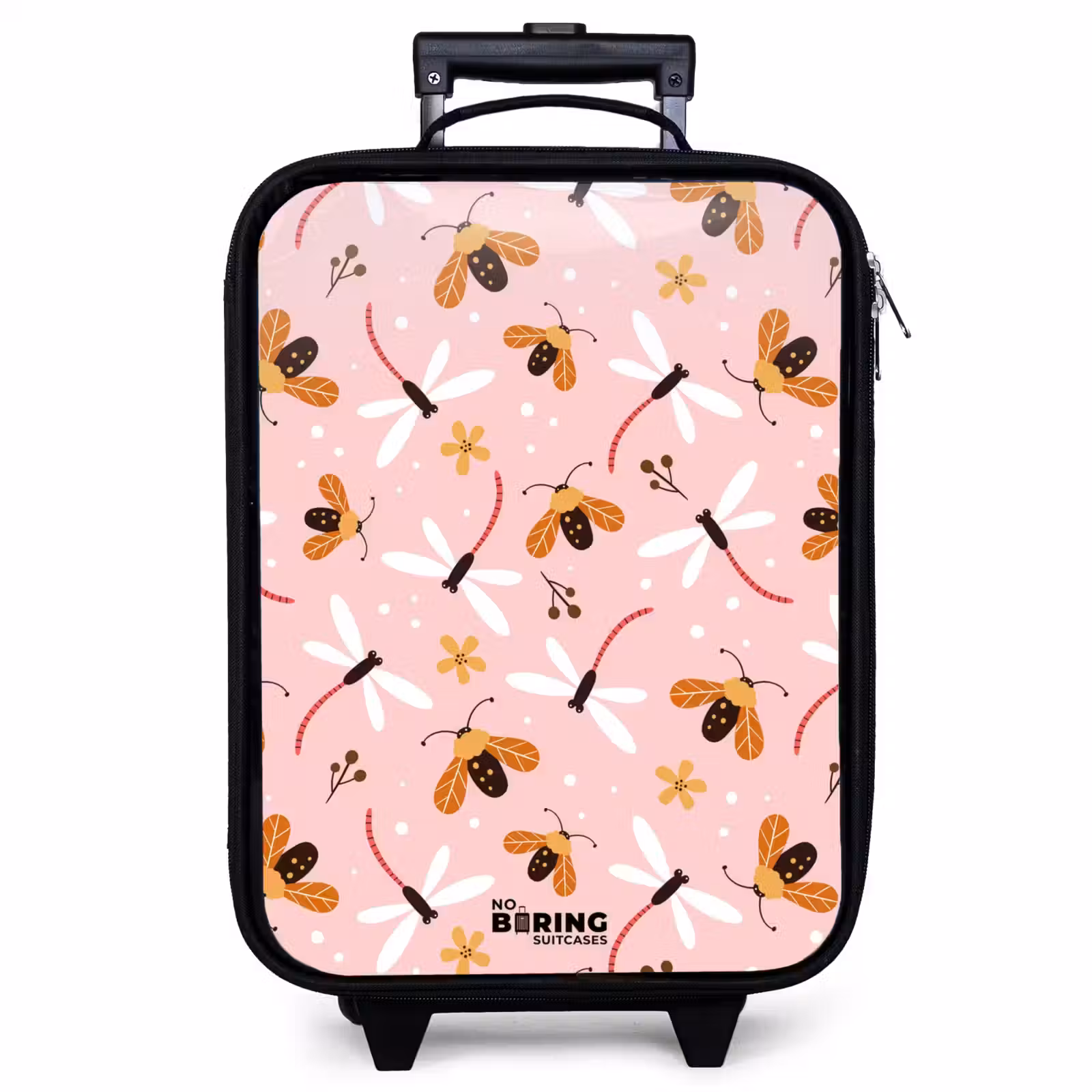 Children's suitcase - Ladybugs and dragonflies on pink background — 1