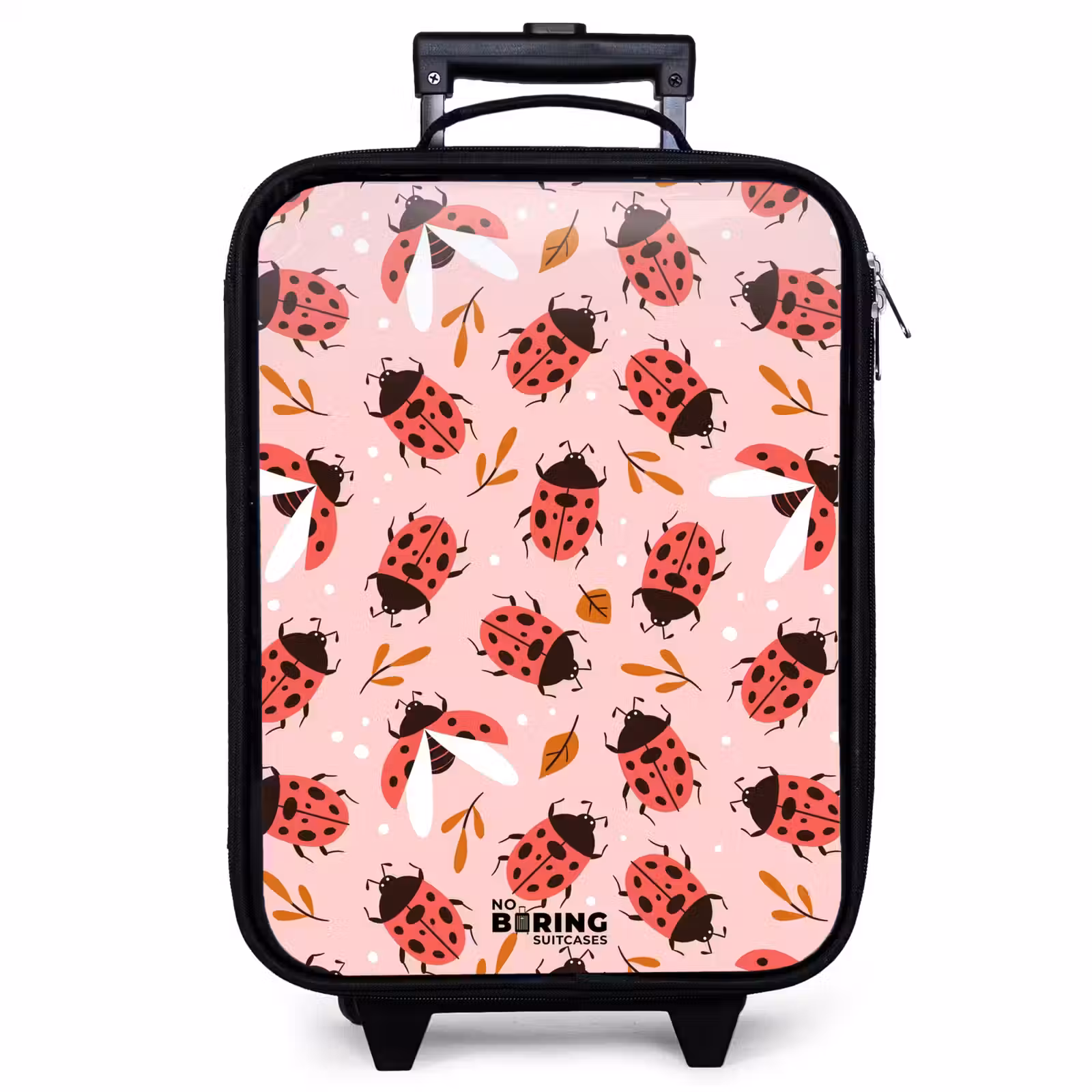Children's suitcase - Red ladybugs on pink background — 1