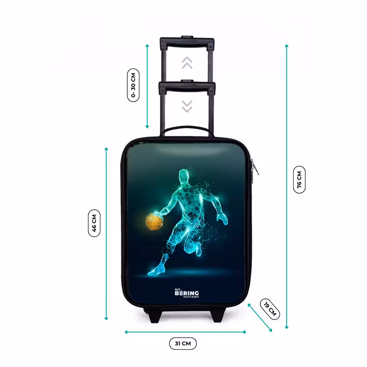 Children's suitcase - Basketball player in neon dribble action — 3