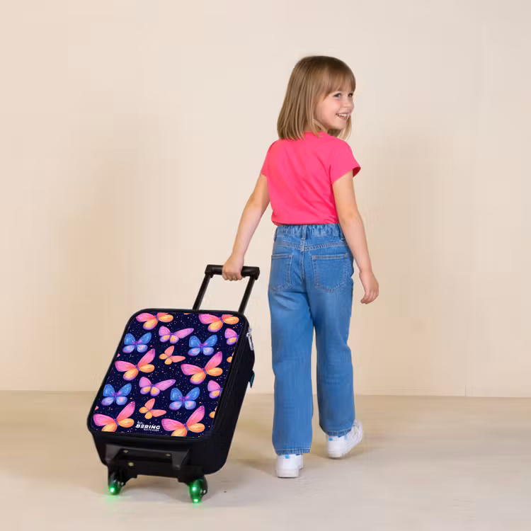 Children's suitcase - Colorful butterflies in pink and blue — 2