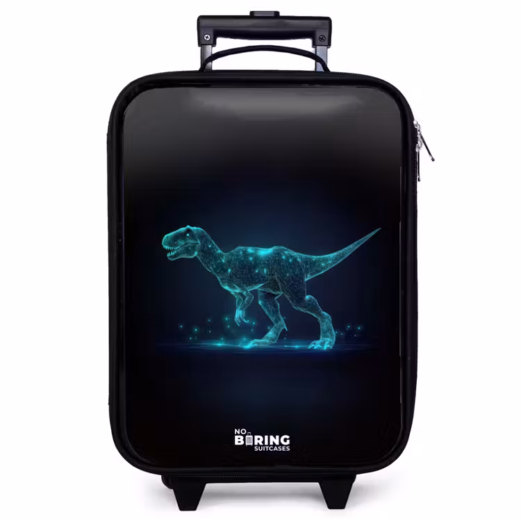 Children's suitcase - Digital T-Rex in blue light field — 1