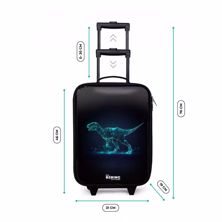 Children's suitcase - Digital T-Rex in blue light field — 3