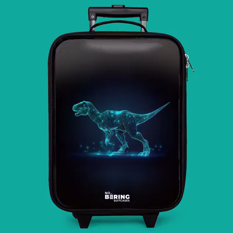 Children's suitcase - Digital T-Rex in blue light field — 4