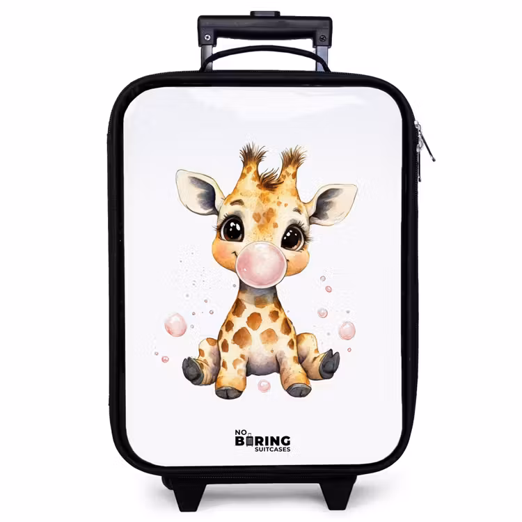 Children's suitcase - Giraffe with pink gumball — 1