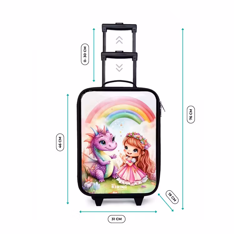 Children's suitcase - Girl with purple dragon under rainbow — 3