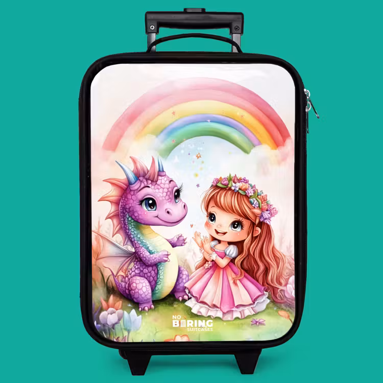 Children's suitcase - Girl with purple dragon under rainbow — 4