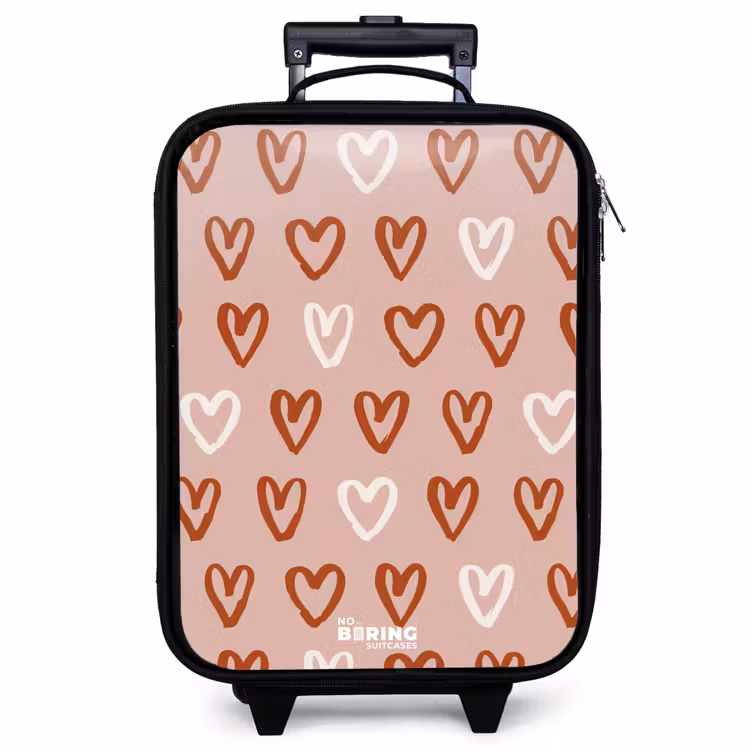 Children's suitcase - Heart pattern in pink and white — 1